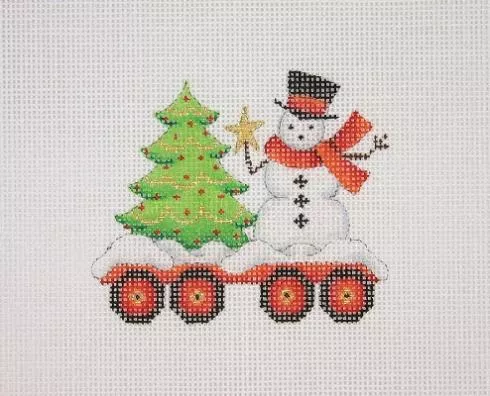 Christmas Train - Flat Car with Tree and Snowman