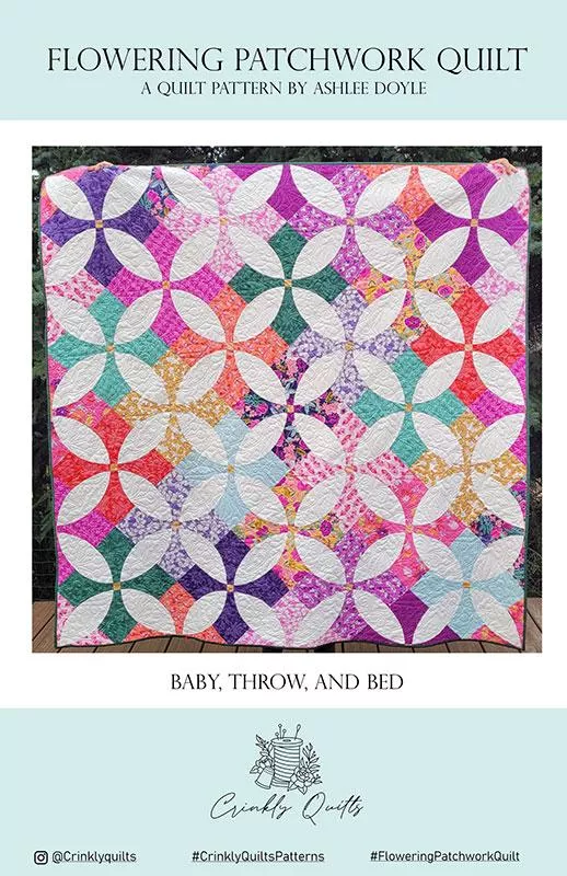 Flowering Patchwork Quilt Pattern by Crinkly Quilts