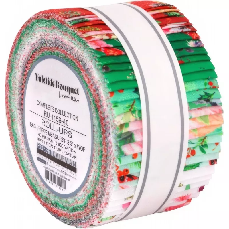 Kaufman - Yuletide Bouquet 2.5 Inch Roll Up 40 pcs