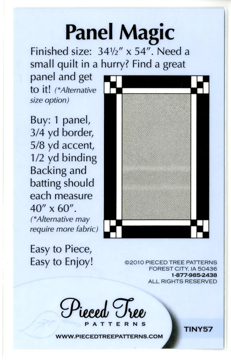 Panel Magic Quilt Pattern by Pieced Tree Quilts