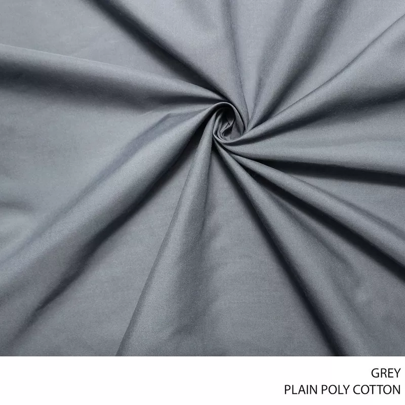 PLAIN POLY COTTON 112CM GREY ROLL 001 1 GREY
